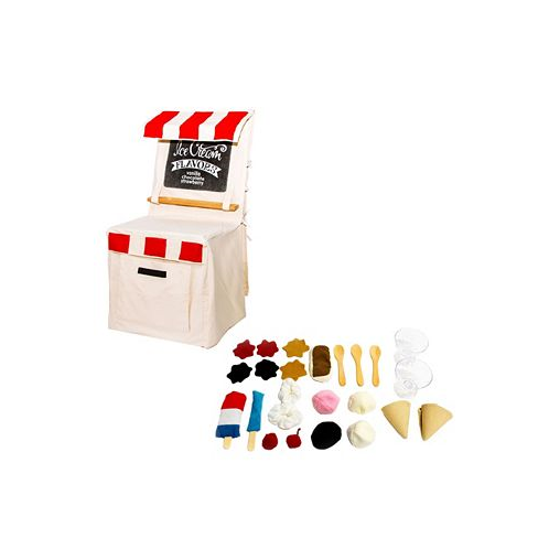 Salus Brands PopOhVer Pretend Play Ice Cream Shop Play Innovative Canvas Design Chair Cover Set 25 Pieces