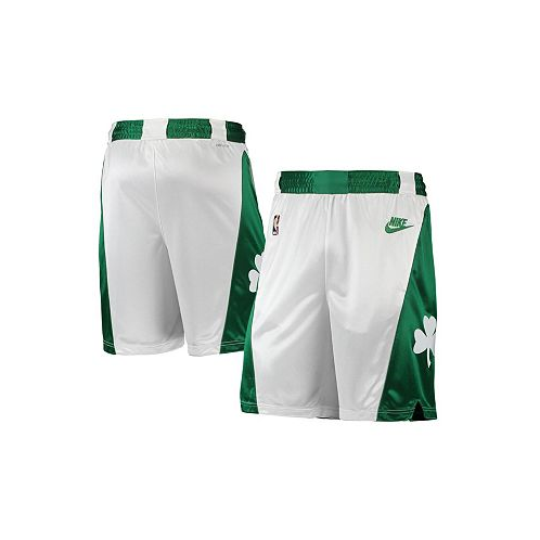 Nike Mens White Kelly Green Boston Celtics 2021/22 Classic Edition Swingman Performance Shorts