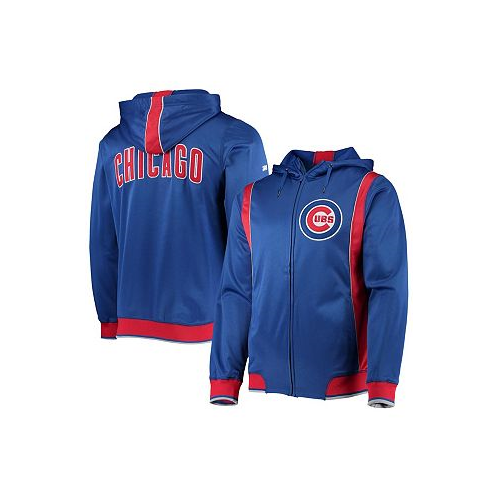 Stitches Mens Royal Red Chicago Cubs Team Full-Zip Hoodie