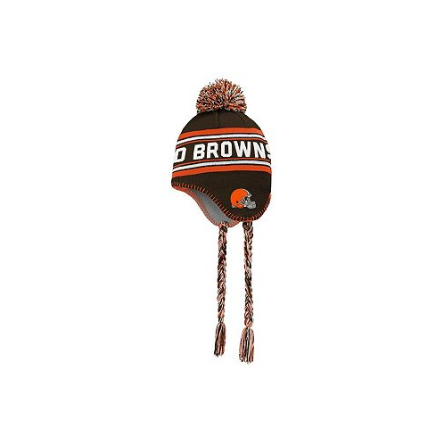 Outerstuff Preschool Boys and Girls Brown and Orange Cleveland Browns Jacquard Tassel Knit Hat with Pom