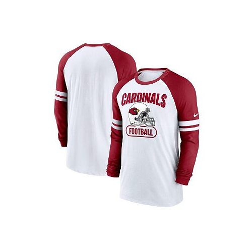Nike Mens White Cardinal Arizona Cardinals Throwback Raglan Long Sleeve T-shirt