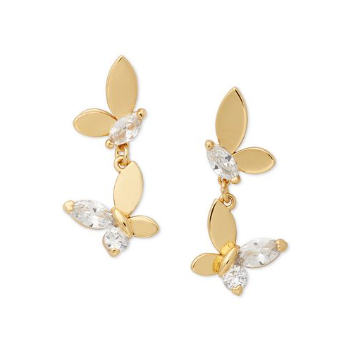 Kate spade new york Gold-Tone Crystal Social Butterfly Drop Earrings