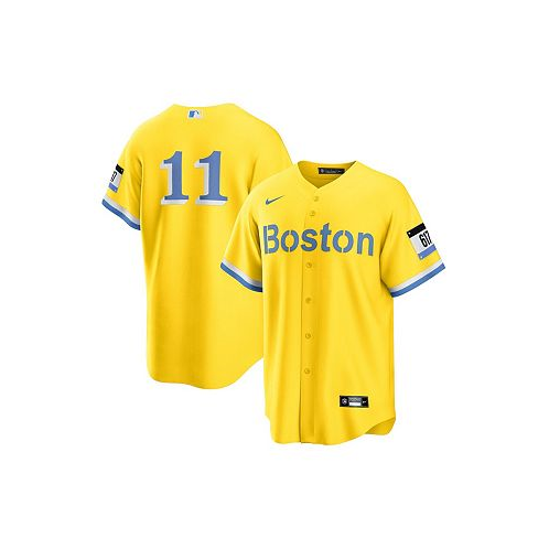 Nike Mens Rafael Devers Gold Light Blue Boston Red Sox City Connect Replica Player Jersey