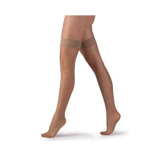 LECHERY Womens European Made Matte Silky Sheer Plain 1 Pair of Thigh Highs