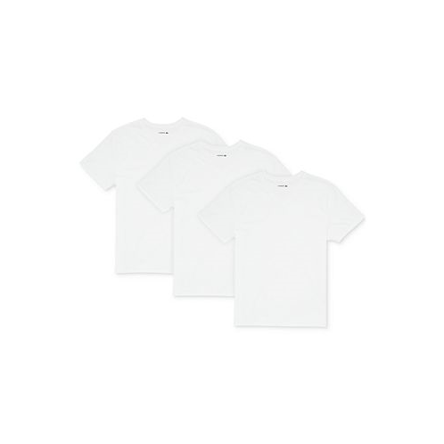 Lacoste Mens Essential Cotton V-Neck Lounge Regular Fit Undershirts Set 3-Piece