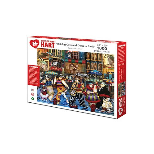 Hart Puzzles Raining Cats and Dogs In Paris 24 x 30 By Jennifer Garant Set 1000 Pieces