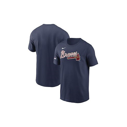 Nike Mens Navy Atlanta Braves 2022 Gold Program Wordmark T-shirt