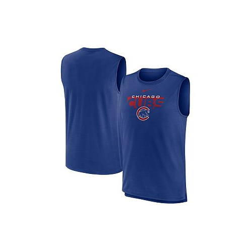 Nike Mens Royal Chicago Cubs Knockout Stack Exceed Performance Muscle Tank Top