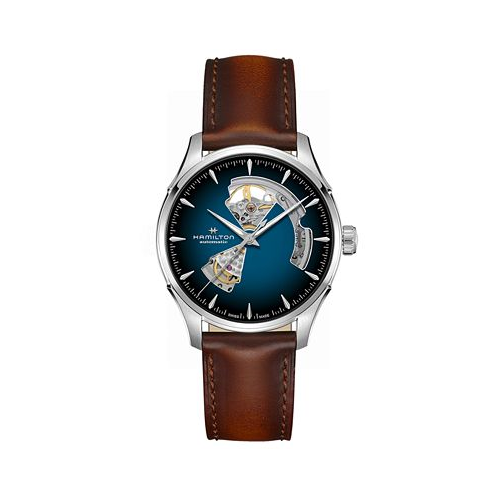 Hamilton Mens Automatic Jazzmaster Open Heart Smoked Blue Stainless Steel Strap Watch 40mm