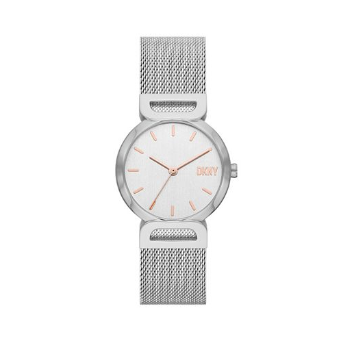 DKNY Womens Downtown D Three-Hand Stainless Steel Bracelet Watch 34mm