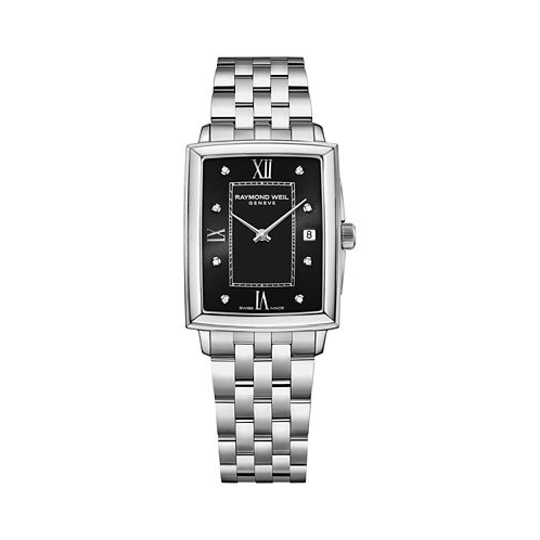 Raymond Weil Womens Swiss Toccata Diamond (1/5 ct. t.w.) Stainless Steel Bracelet Watch 22.6x28.1mm