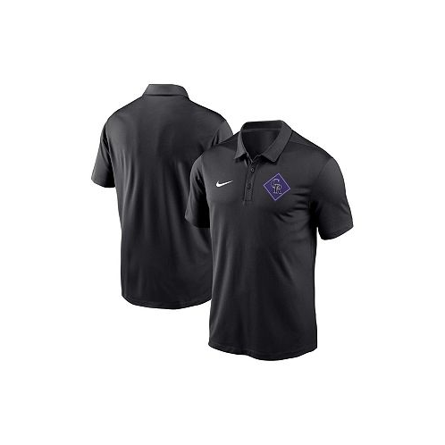 Nike Mens Black Colorado Rockies Diamond Icon Franchise Performance Polo Shirt