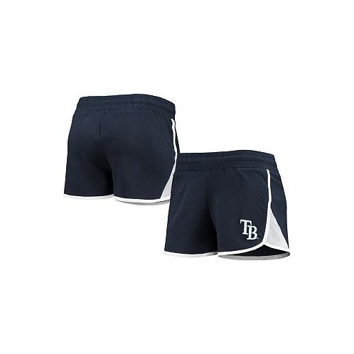 New Era Womens Navy Tampa Bay Rays Stretch French Terry Shorts