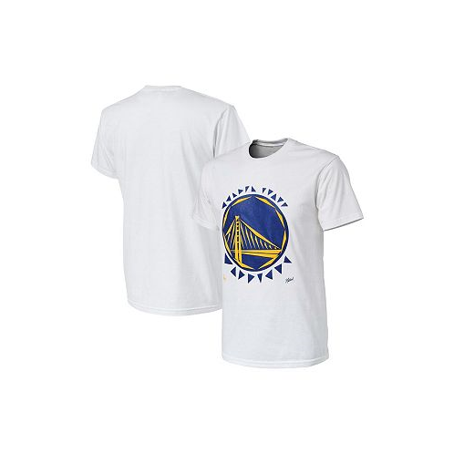 NBA Exclusive Collection Mens NBA x Naturel White Golden State Warriors No Caller ID T-shirt