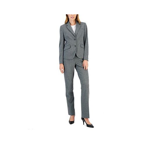 Anne Klein Womens Herringbone Two-Button Jacket & Flare-Leg Pants & Pencil Skirt