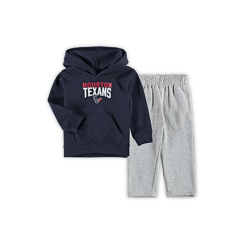 Outerstuff Toddler Boys Navy Heathered Gray Houston Texans Fan Flare Pullover Hoodie and Sweatpants Set