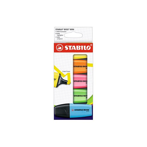 Stabilo Boss Wallet Mini Highlighter 5 Piece Color Set