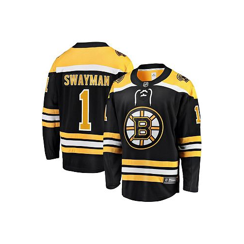 Fanatics Mens Jeremy Swayman Black Boston Bruins 2017/18 Home Breakaway Replica Jersey