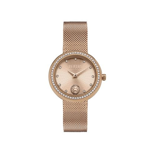 Versus Versace Lea Womens 2 Hand Quartz Movement and Ion Plating Rose Gold-Tone Bracelet Watch 35mm