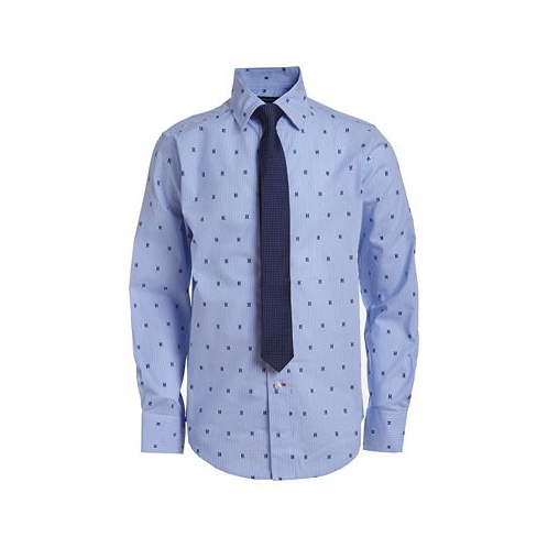 Tommy Hilfiger 2-Pc. All-Over Dot Print Shirt & Tie Set Big Boys