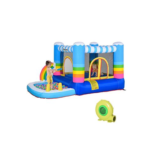 Outsunny 110.25 x 67 x 61 Inflated Castle for Jumping Bouncing Water Pool