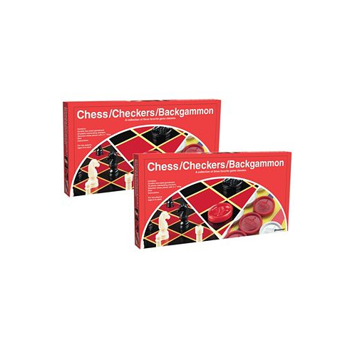 Pressman Toy Chess Checkers Backgammon Board Game Pack of 2