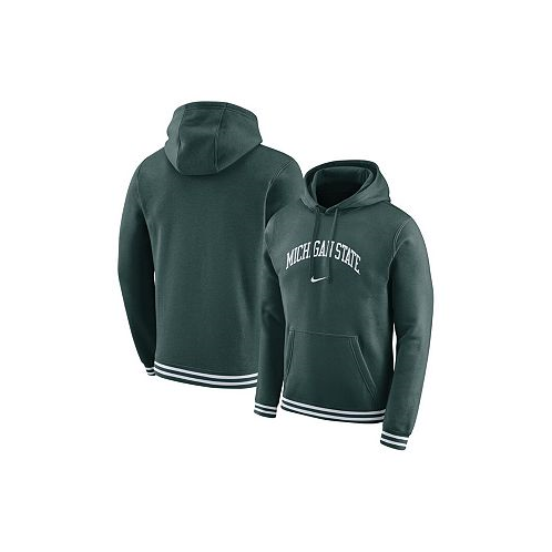 Nike Mens Green Michigan State Spartans Sketch Retro Pullover Hoodie