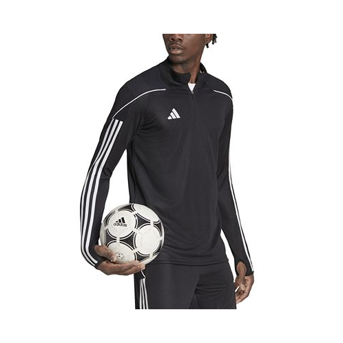 Adidas Mens Tiro 23 Slim-Fit Performance 3-Stripes Quarter-Zip Track Jacket