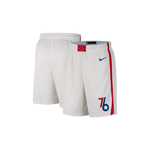 Nike Mens White Blue Philadelphia 76ers 2022/23 City Edition Swingman Shorts