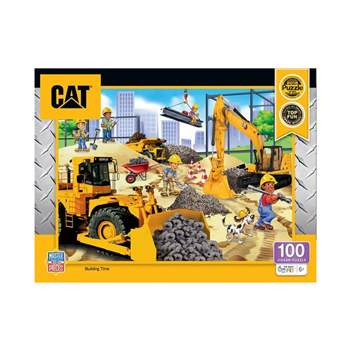 Masterpieces CAT - Building Time 100 Piece Jigsaw Puzzle for Kids