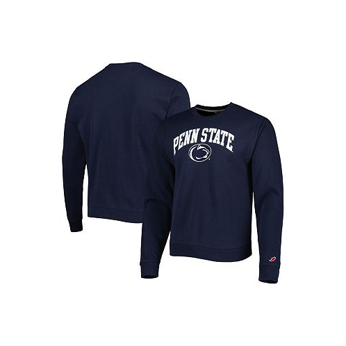 League Collegiate Wear Mens Navy Penn State Nittany Lions 1965 Arch Essential Fleece Pullover Sweatshirt