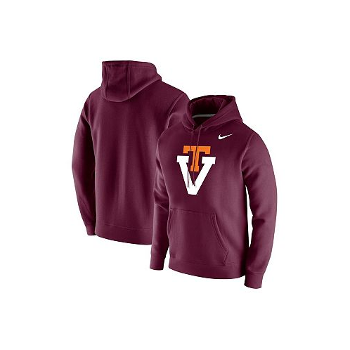 Nike Mens Maroon Virginia Tech Hokies Vintage-Like School Logo Pullover Hoodie