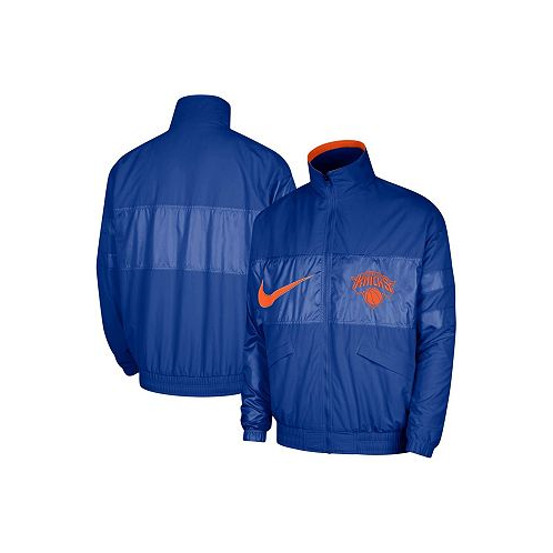 Nike Mens Blue New York Knicks Courtside Versus Capsule Full-Zip Jacket