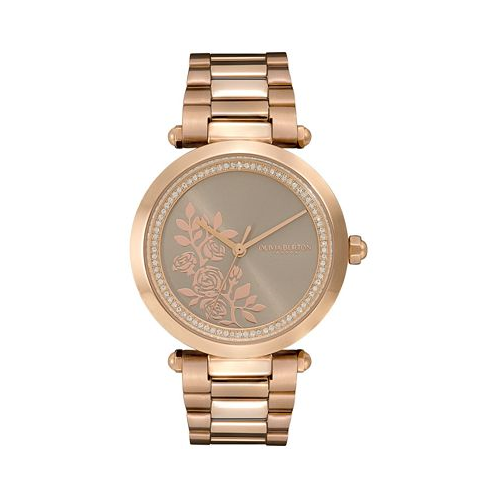 Olivia Burton Womens Signature Floral Ion Plated Carnation Gold-Tone Stainless Steel Watch 34mm