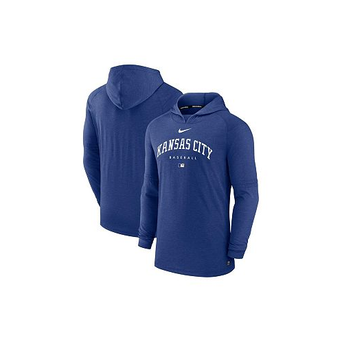 Nike Mens Heather Royal Kansas City Royals Authentic Collection Early Work Tri-Blend Performance Pullover Hoodie