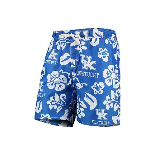 Wes & Willy Mens Royal Kentucky Wildcats Floral Volley Swim Trunks