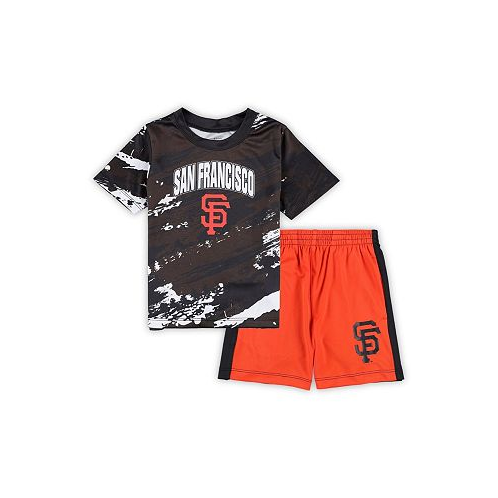 Outerstuff Toddler Boys and Girls Brown Orange San Francisco Giants Stealing Homebase 2.0 T-shirt and Shorts Set