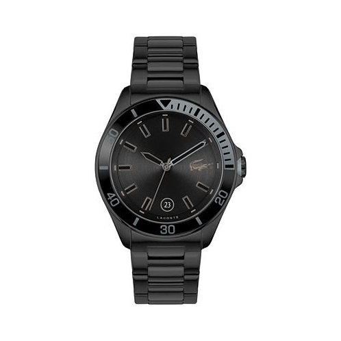 Lacoste Mens Tiebreaker Black Silicone Strap Watch 43mm