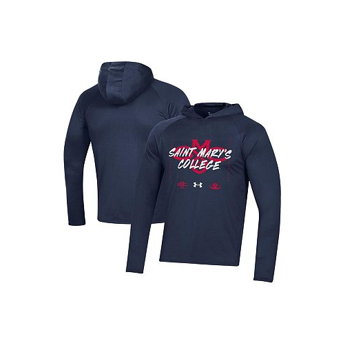 Under Armour Mens Navy Saint Marys Gaels On Court Shooting Long Sleeve Hoodie T-shirt
