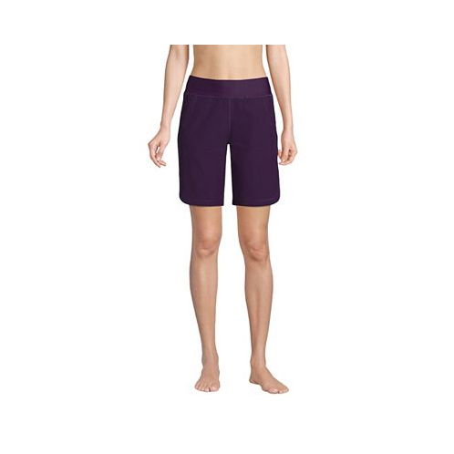 Lands End Womens 9 Quick Dry Modest Swim Shorts with Panty