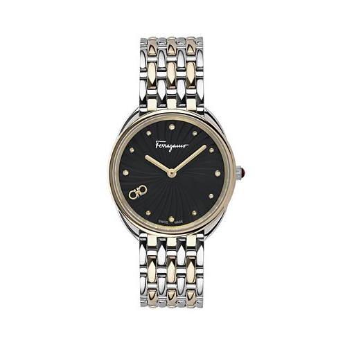 Ferragamo Salvatore Womens Swiss Cuir Two-Tone Stainless Steel Bracelet Watch 34mm