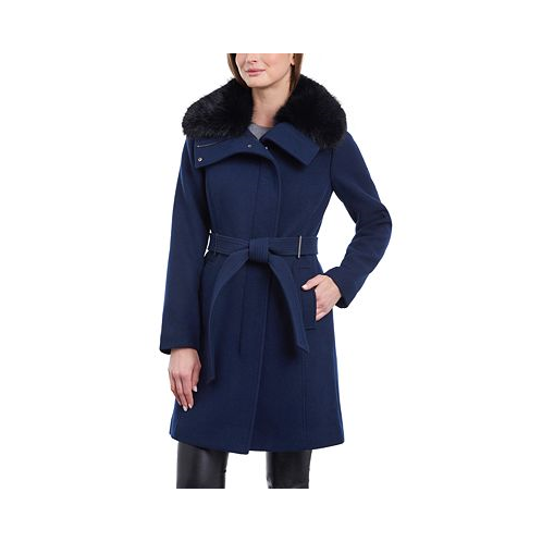 Michael Kors Womens Wool Blend Belted Coat