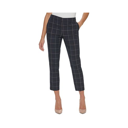 Tommy Hilfiger Womens Mid-Rise Plaid Ankle Pants