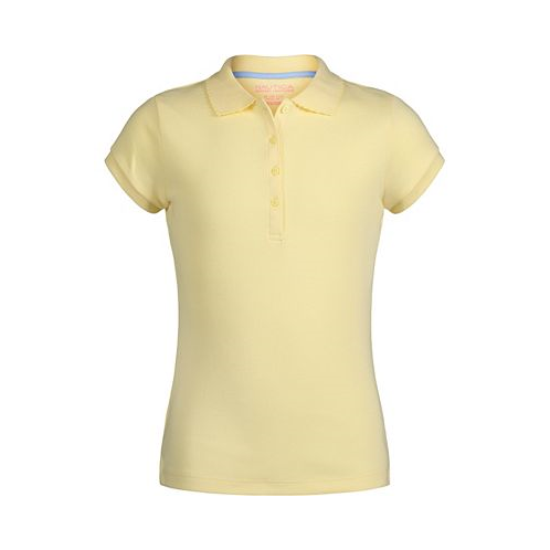Nautica Big Girls Uniform Short Sleeve Interlock Polo Shirt