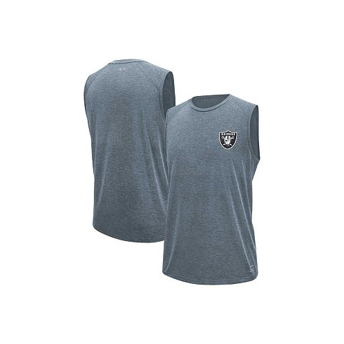MSX by Michael Strahan Mens Gray Las Vegas Raiders Warm Up Sleeveless T-shirt