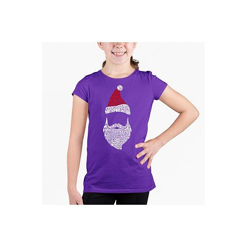 LA Pop Art Big Girls Word Art T-shirt - Santa Claus