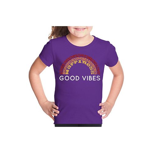 LA Pop Art Big Girls Word Art T-shirt - Good Vibes