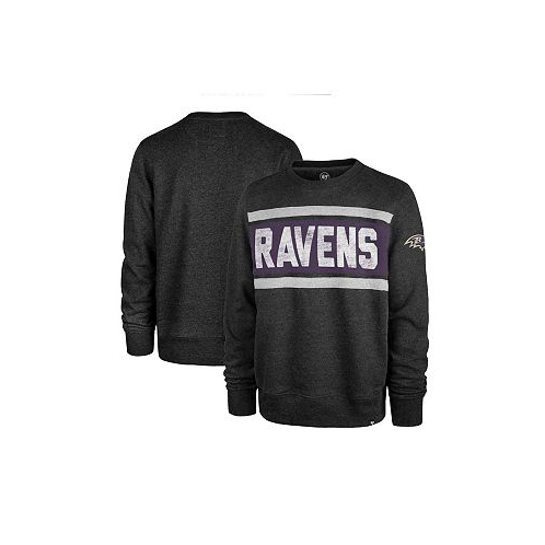 47 Brand Mens Heathered Black Baltimore Ravens Bypass Tribeca Pullover Sweatshirt