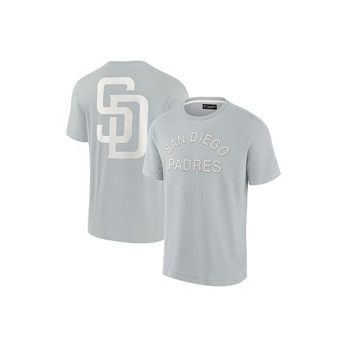 Fanatics Signature Mens and Womens Gray San Diego Padres Super Soft Short Sleeve T-shirt