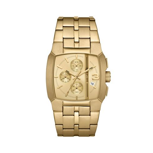 Diesel Mens Cliffhanger Quartz Chronograph Gold-Tone Stainless Steel Watch 40mm